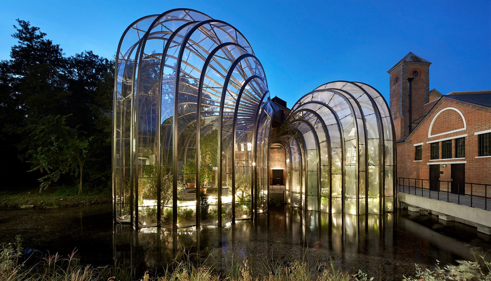 The glass houses at Bombay Sapphire Distillery
